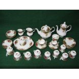 Royal Albert teaset to comprise: two teapots, six large cups and saucers, six small cups and