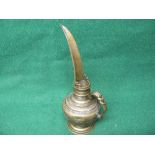 Bronze temple wine ewer having removable bronze spout, the handle being formed of a tied knot,