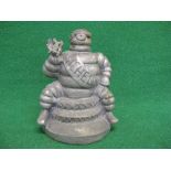 Heavy metal Michelin Bibendum holding a spanner whilst astride a couple of tyres - 8.5" tall, 6.5"