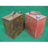 Two fuel cans to comprise: two gallon SM & BP Ltd with plain cap and two gallon National Benzole