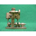 Vertical twin oscillating live steam engine for a model boat, base plate 2.75" x 1" and total height