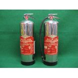 Two 1987 Amerex chrome water fire extinguishers (for display purposes only) Please note descriptions