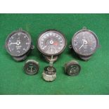 Two 0-120mph speedo's, a 0-6000rpm rev counter with built in clock, water gauge all Smiths