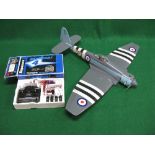 Wood and plastic radio controlled model of a Sea Fury with glow plug engine - 47" wingspan and 37"