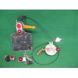 Two small side lights, a mirror/side light and a motorbike rear light/number plate unit with built