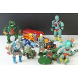 12 x Playworn circa 80's action figures to include Kenner The Real Ghostbusters Egon, 6 x Mattel