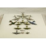 13 x Playworn diecast aviation models to include Dinky, Matchbox, featuring Dinky Caravelle SE