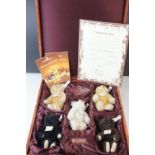 Boxed Steiff UK Baby Bears 1989-1993 ltd. Ed. (535) with all five bears and certificate, inlay has