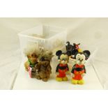 Six circa 1970/80s Mickey Mouse figures including Talking Toothbrush plus 5 x Leprechaun soft