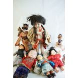 Quantity of Oriental dolls to include China and composition, plus an Armand Marseille bisque