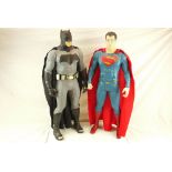 Two playworn Jakks Pacific Batman and Superman 20" Big Figs