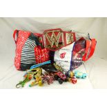 Large quantity of contemporary action figures, plastic animals and toys (two large bags)