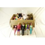 30 + Playworn contempory dolls and action figures to include Mattel Barbie & Ken, Bandai Power