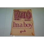 Music Poster - The Who I'm A Boy new single promo poster on Reaction, dated 26th August 1966,