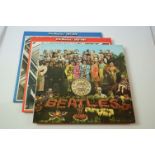 Vinyl - The Beatles 3 LP's to include Sgt Pepper (PMC 7027) The Gramophone Co Ltd and Sold In UK