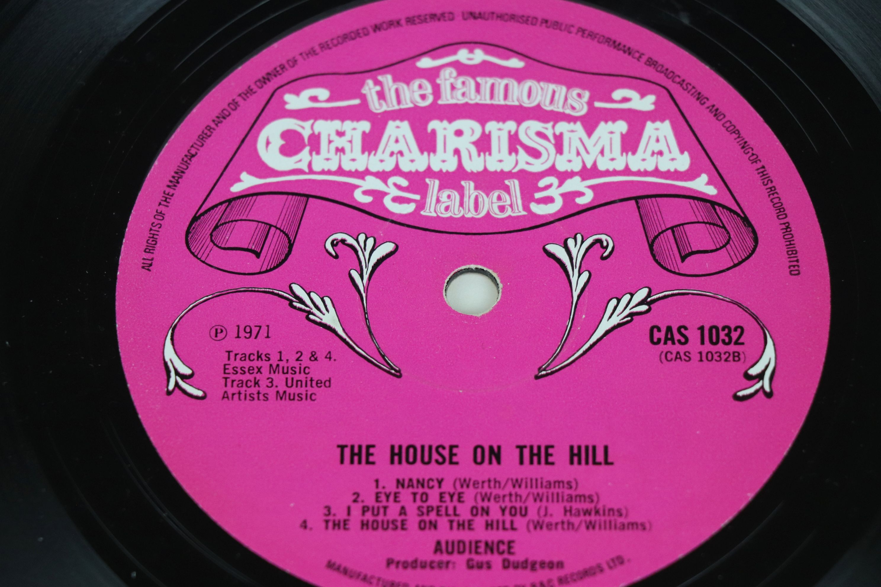 Vinyl - Audience The House On The Hill (CAS 1032) Charisma pink scroll label, lyric inner. - Image 4 of 5