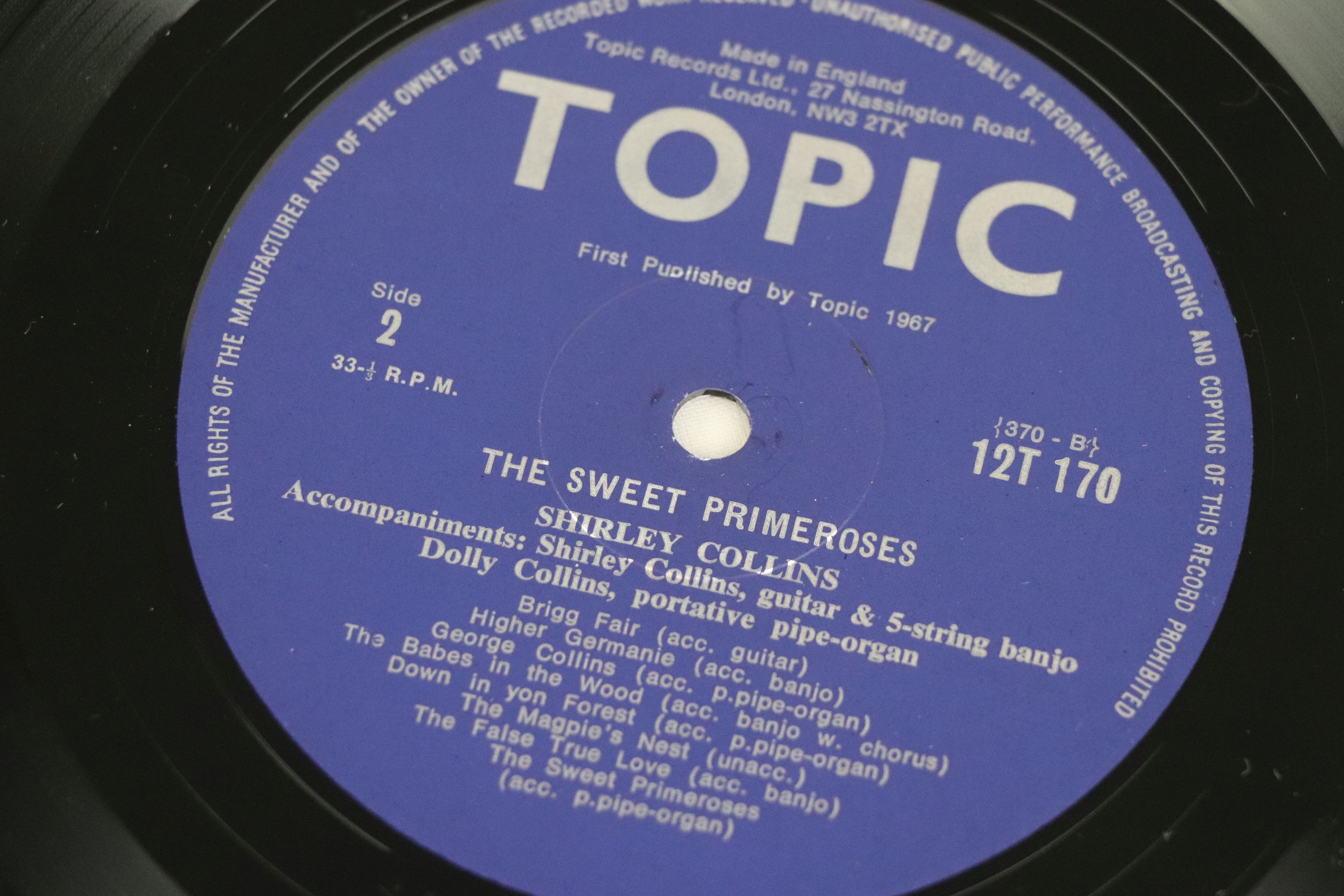 Vinyl - Shirley Collins The Sweet Primeroses (Topic 127170) Blue Topic label but likely later - Image 5 of 6