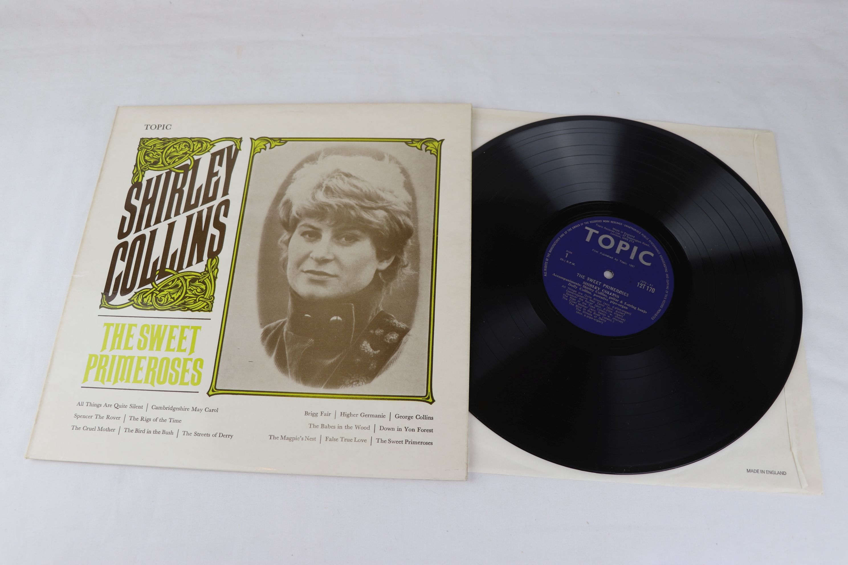 Vinyl - Shirley Collins The Sweet Primeroses (Topic 127170) Blue Topic label but likely later - Image 2 of 6