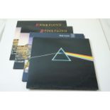 Vinyl - Pink Floyd 4 LP's to include Dark Side Of The Moon (SHVL 804 two posters and postcards, no