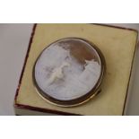 Vintage Silver Mounted Carved Cameo