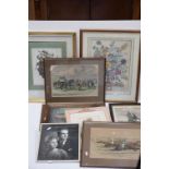 Collection of Seven Framed and Glazed Pictures including Pair of 19th century J. Sturgess Horse