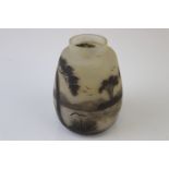 Art Glass Cameo Vase signed A Ducobu, 11cms high