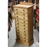 Pine Chest of Ten Drawers with knob handles