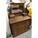 Early 20th century Oak Dressing Chest with Three Long Drawers, 97cms wide