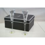 Pair of Waterford Crystal ' Ballet Ribbon ' Champagne Flutes (boxed)