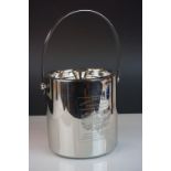 White Metal Ice Bucket with swing handle, marked ' Chateau Cos d' Estournel, Grand Cru Classe '