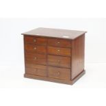Vintage Mahogany Table Top Chest of Eight Drawers