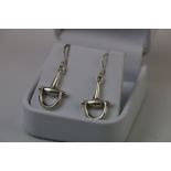 Pair of Silver Earrings in the form of Stirrups