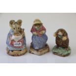Three c1940 Beswick Beatrix Potter (with hollow bases, possibly test pieces) including Hunca Munca
