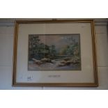 Richard Principal Leitch watercolour landscape with river signed and titled to mount IN THE VALE