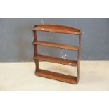 Mahogany Hanging Shelf with open back, 68cms wide x 76cms high