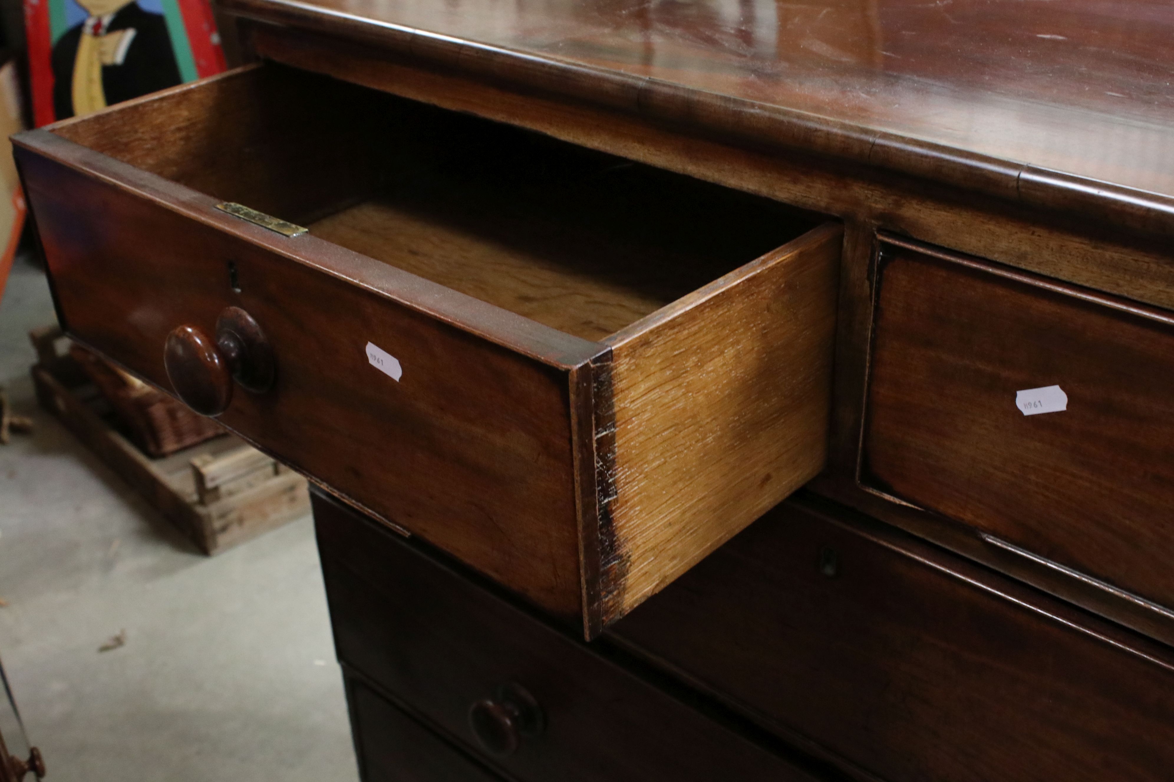 Early 19th century Mahogany Chest of Two Short over Three Long Drawers, with turned wooden handles - Image 4 of 6