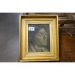 Gilt Framed Oil Painting Portrait of a Pensive Woman