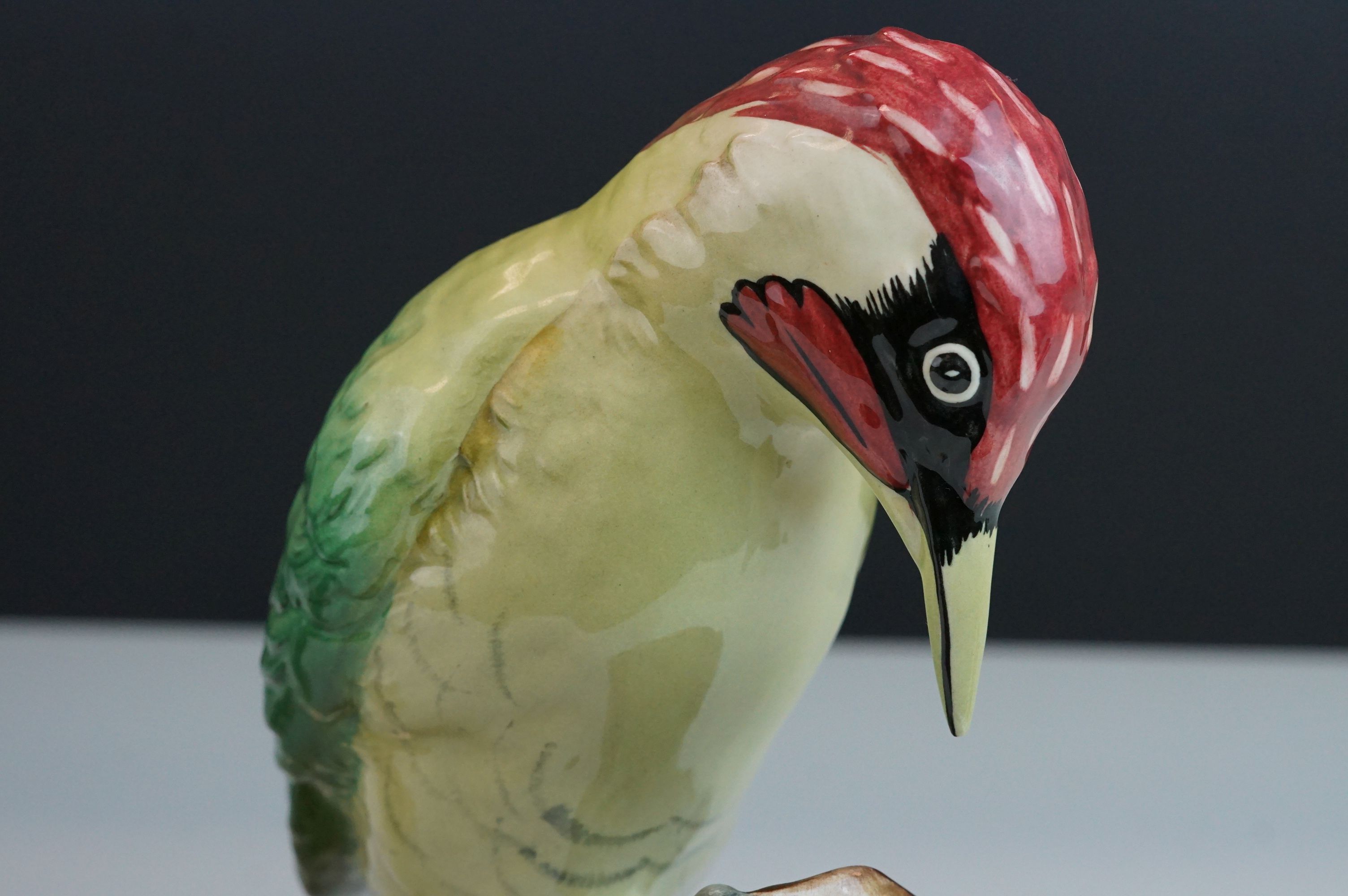 A Beswick Green Woodpecker figure impressed number 1219 green paper label together with a Royal - Image 3 of 12