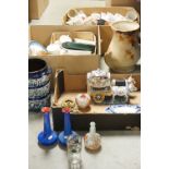 a large quantity of ceramics in three boxes to include coronation china Colcoughpart tea set etc.