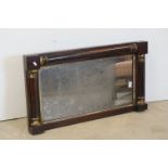 Regency Rosewood Framed and Gilt heightened Overmantle Mirror, 91cms x 50cms