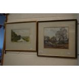 Arthur Edhgar Rowe, Pair of Watercolours ' Bexley Hill ' and the other untitled
