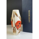 Boxed Moorcroft Vase in the Harvest Poppy pattern, dated 2009, with impressed and painted marks to