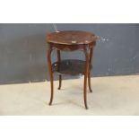 Early 20th century Rosewood Shaped Circular Table with shelf below, carved apron and cabriole