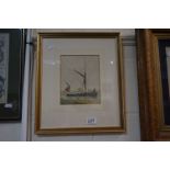Original unsigned Watercolour of a Thames Barge