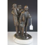 Catharini Stern 20th century Bronze Sculpture of three street musicians, signed and dated 1974.