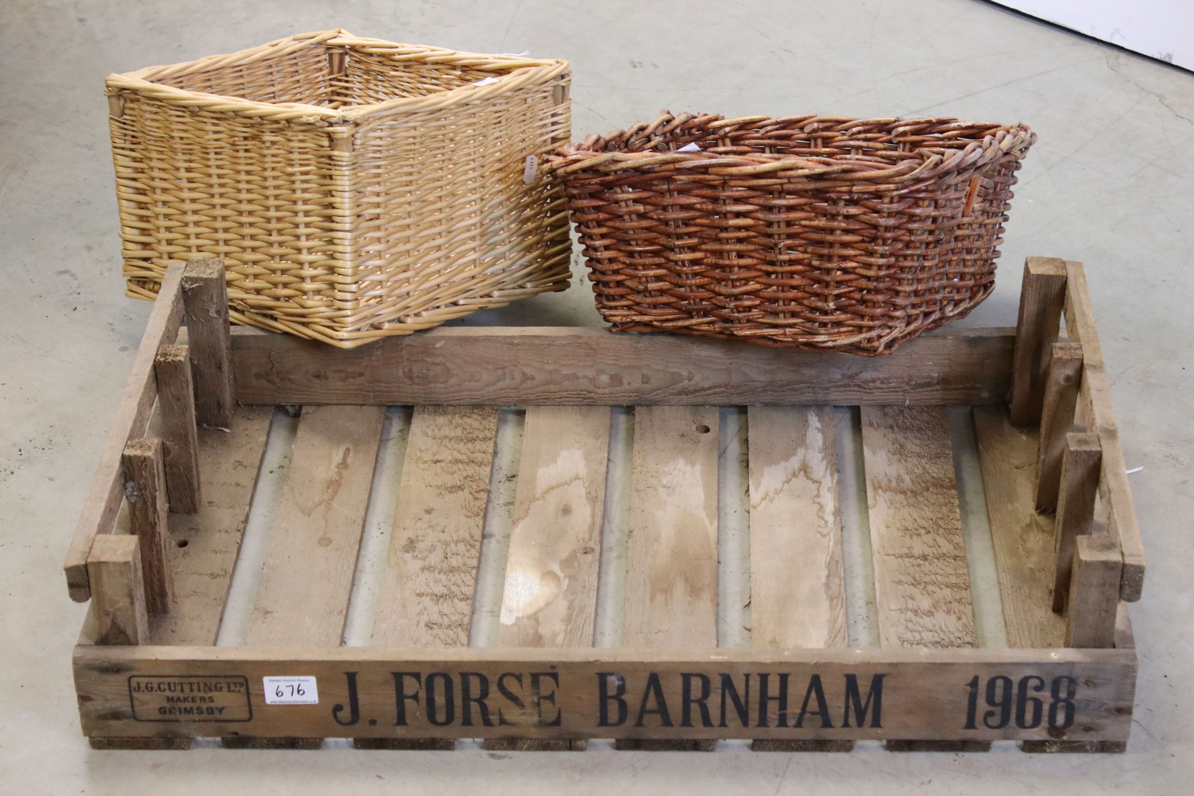 Wooden Apple Tray / Crate marked J Horse Barnham 1968 '