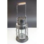 Ships Candle Lantern Lamp, black finish, 1930's, 54cms high (to top of handle)