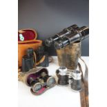 Set of 19th century J H Steward Field Glasses in partial case, Set of Cased Greenket Binoculars,