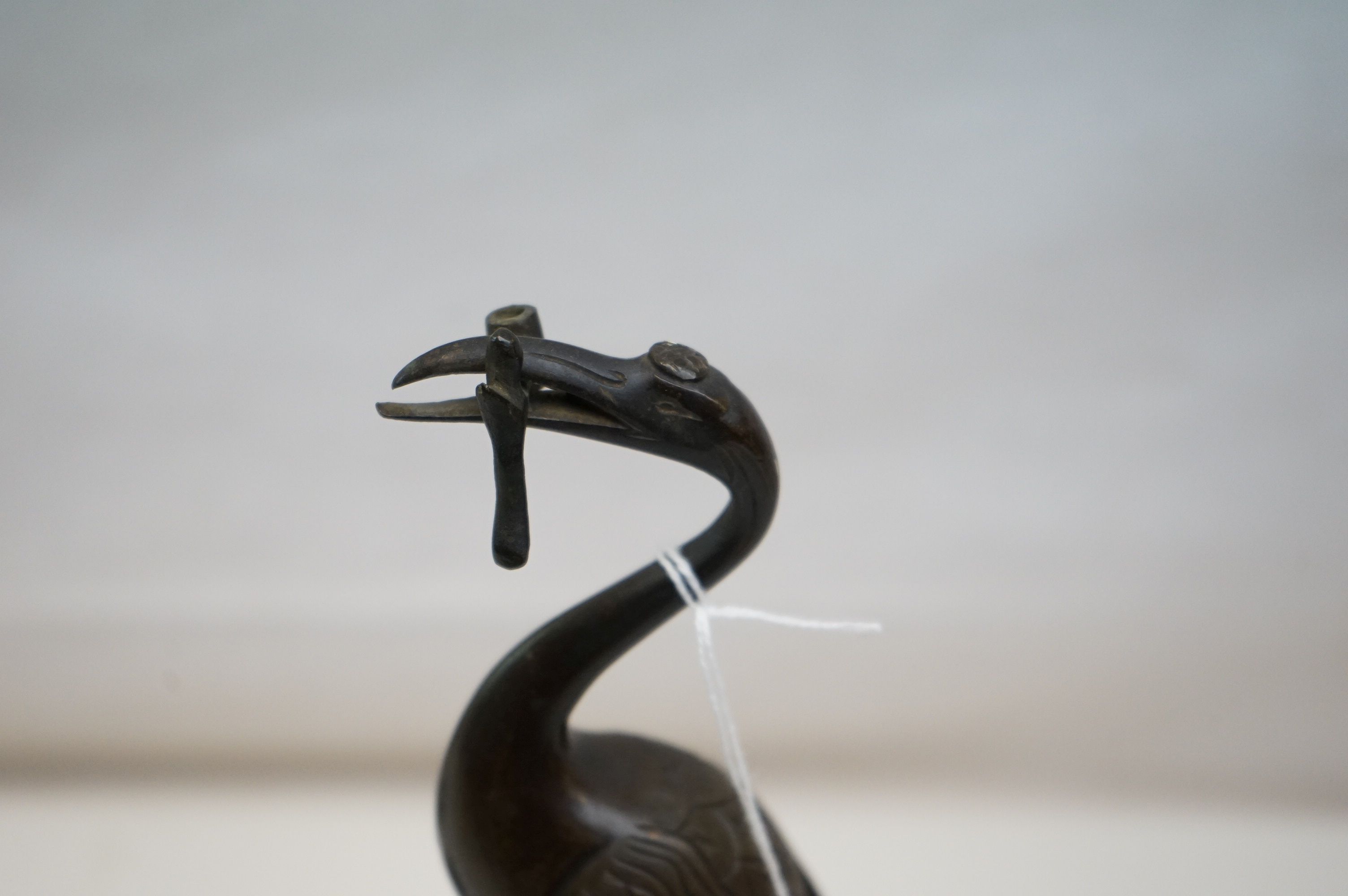 Japanese Bronze Stork & Tortoise Figure (a/f), 27cms high and a Figure of Hermes - Image 4 of 5