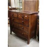 Early 19th century Mahogany Chest of Two Short over Three Long Drawers, with turned wooden handles